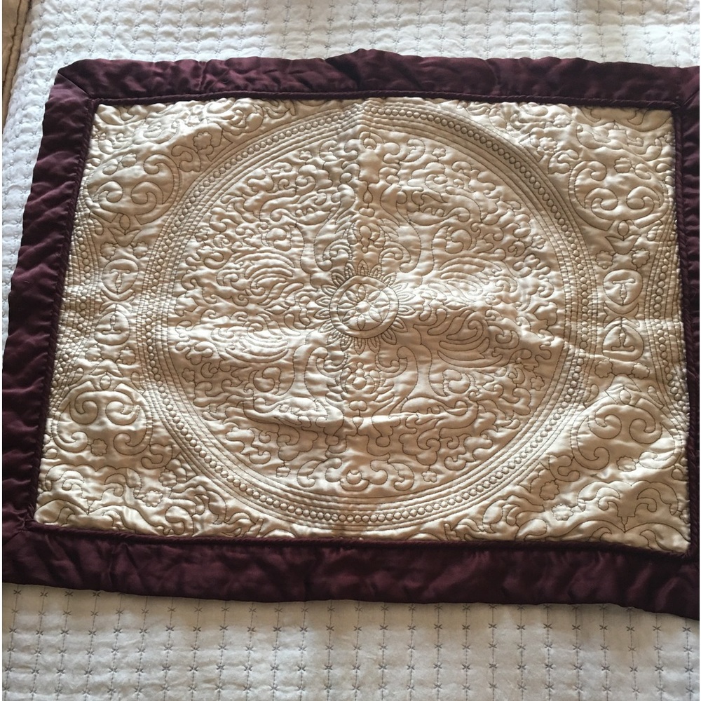 Queen size Satin bed shams/pillow cases. And a matching Queen bed skirt.